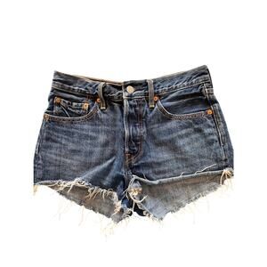 Levi’s 501 shorts cut offs blue jean denim button fly 100% cotton size w26